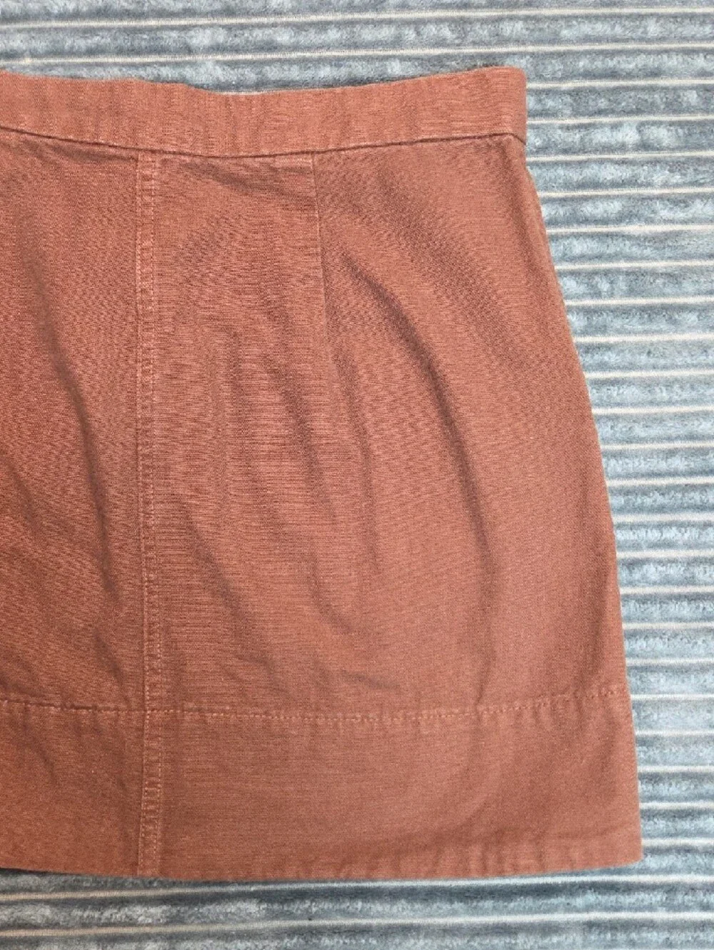 Everlane 100% Cotton Terracotta Mini Skirt with Front Button